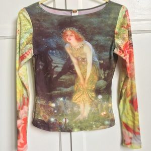 Vintage Long sleeve Art Fairy Top size Small